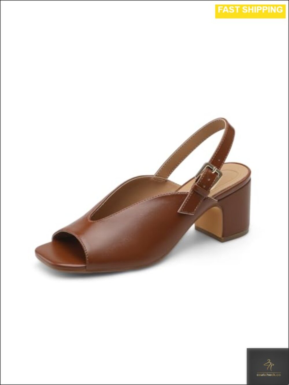 Slingback Block Heels Women Chunky Peep Toe Heeled Sandals